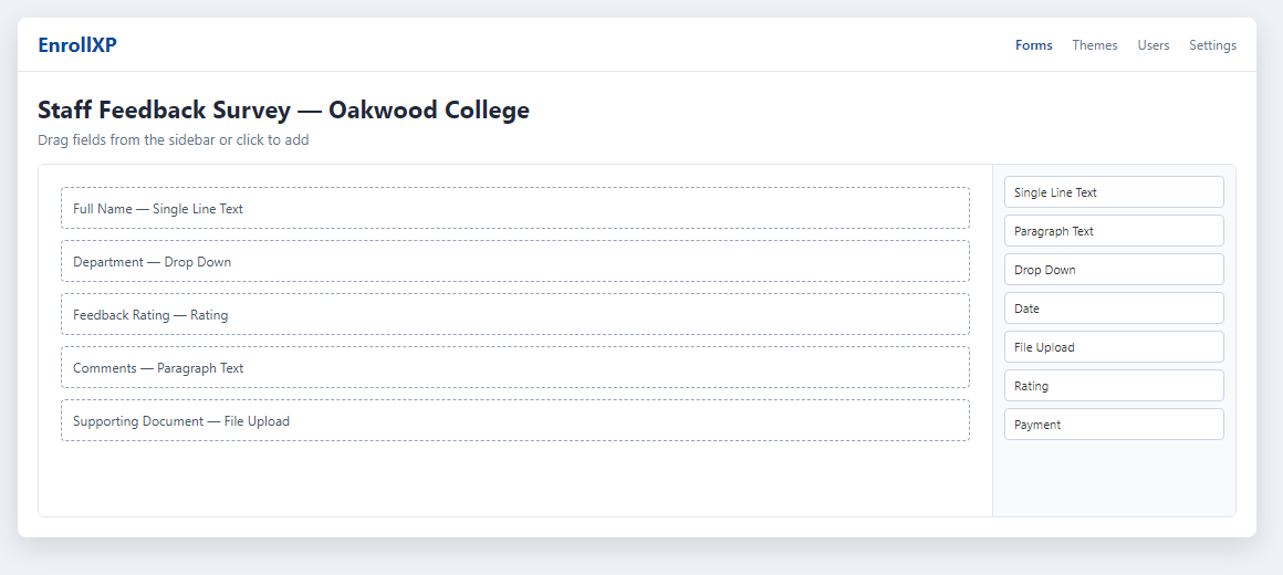 EnrollXP Form Builder