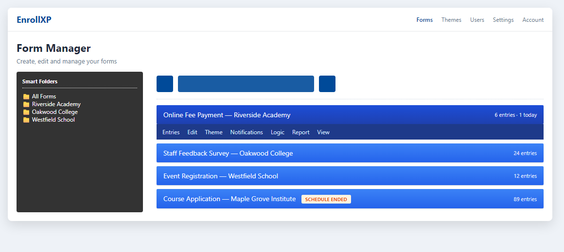 EnrollXP Form Manager